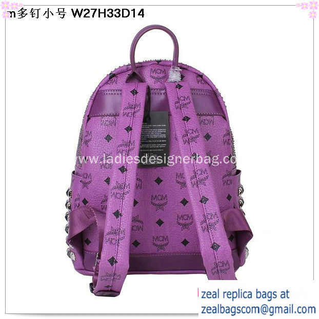 High Quality Replica MCM Small Stark Front Studs Backpack MC4237S Purple - Click Image to Close